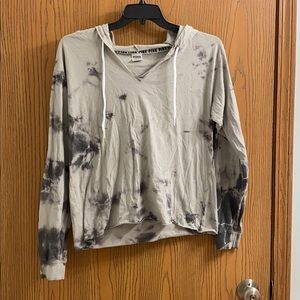 Long sleeve pink tie dye hoodie